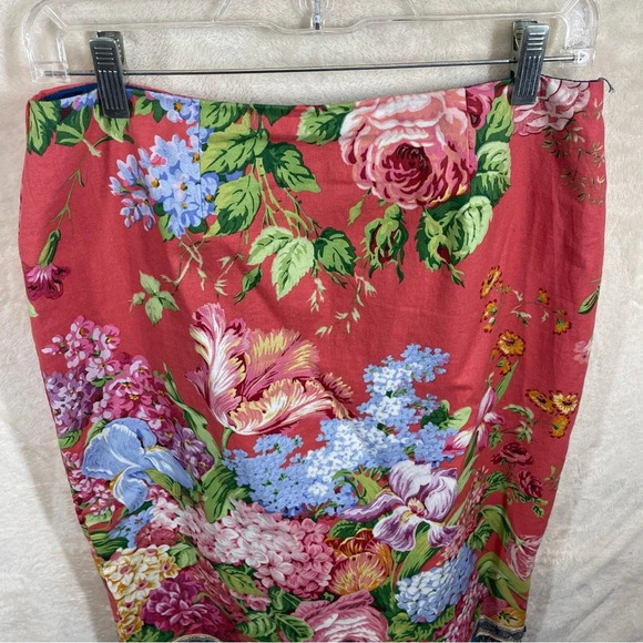 Mica floral tapestry midi skirt beaded mirrored trim women’s size 10 coquette - Picture 8 of 8